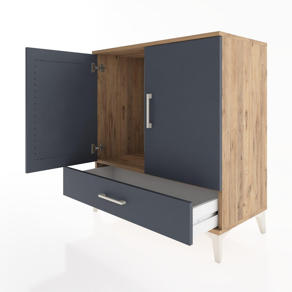 Woodntry Modüler Şifonyer Çam 88x44x84 cm Kapaklı ve Çekmeceli KC73-3