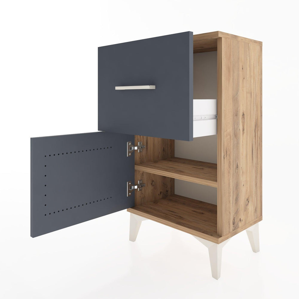 Woodntry Modüler Komodin Çekmece ve Kapaklı V1 44x30x68 cm Çam - Woodntry