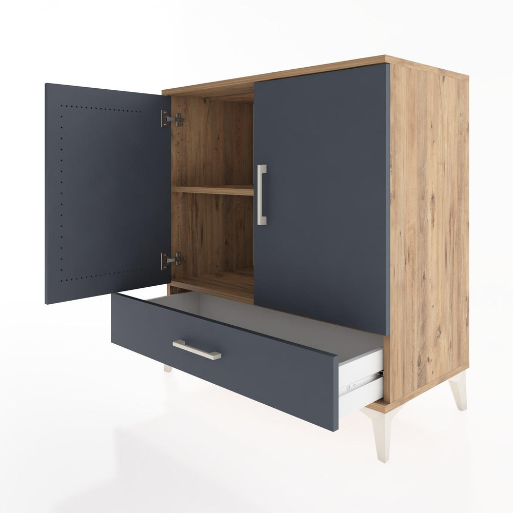 Woodntry Modüler Şifonyer Çam 88x44x84 cm Kapaklı ve Çekmeceli KC72-3