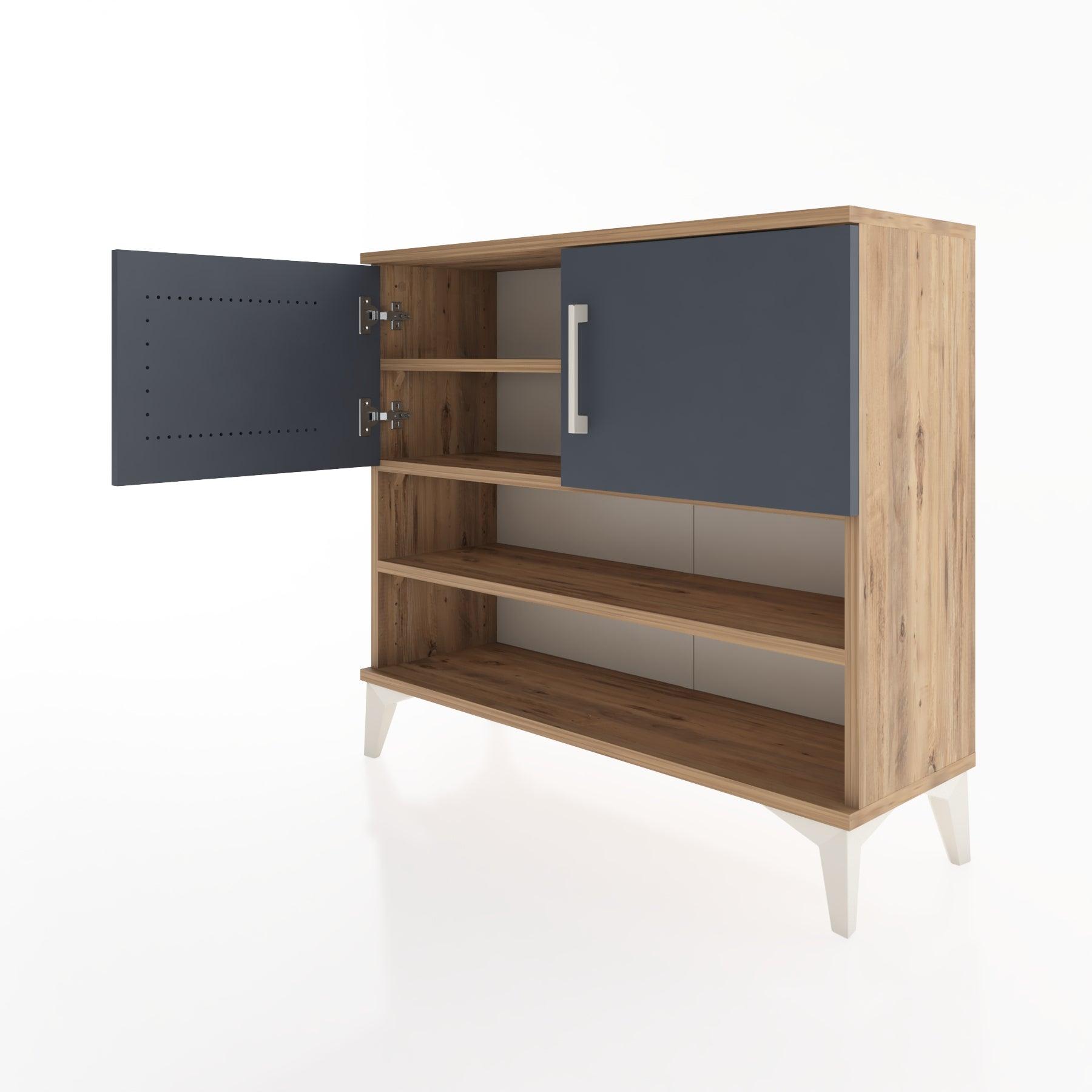Woodntry Modüler Şifonyer Raf ve İki Kapaklı V2 88x30x68 cm Antrasit - Woodntry