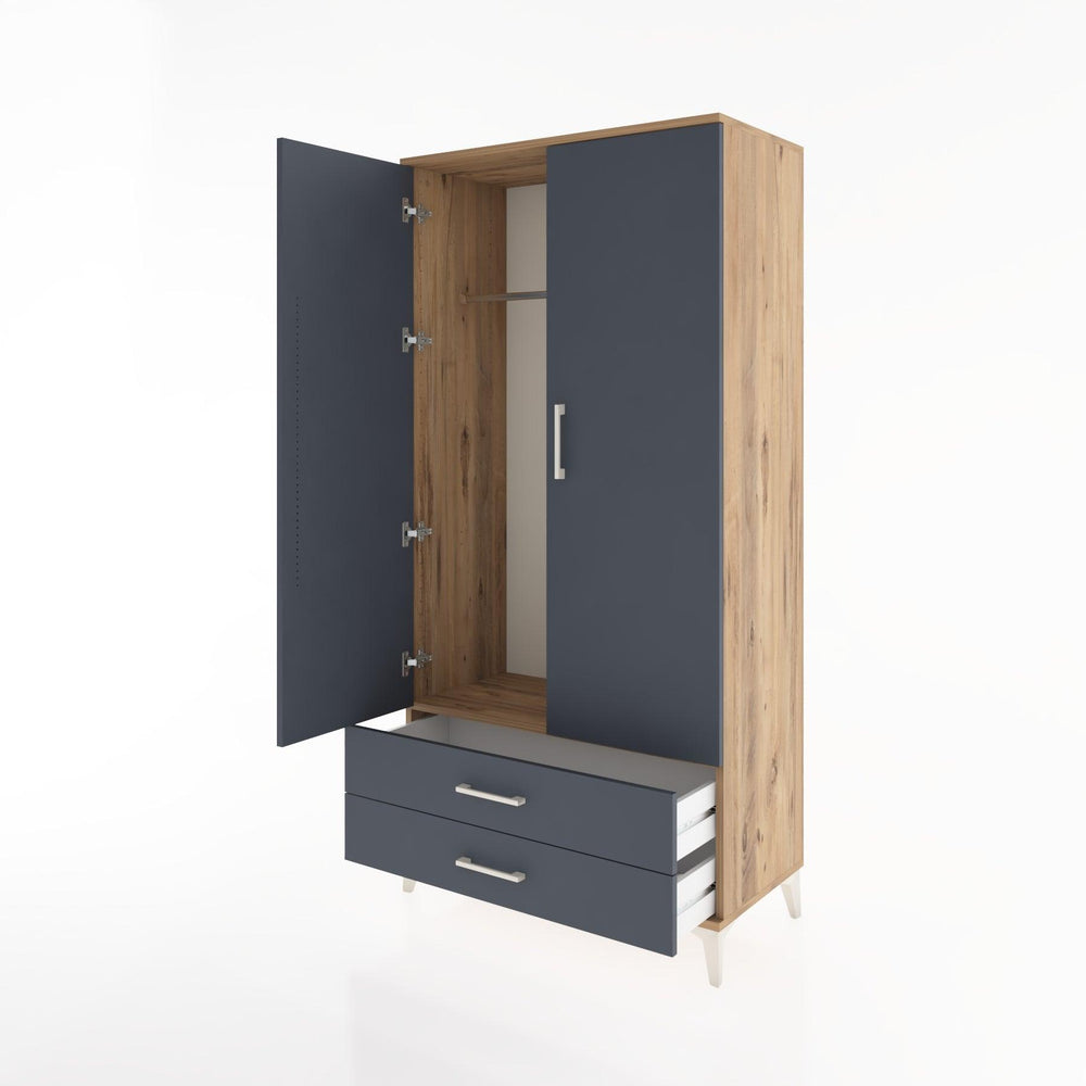 Woodntry Modular Cabinet Pine 88x44x170 cm with Doors and Drawers KC29-3