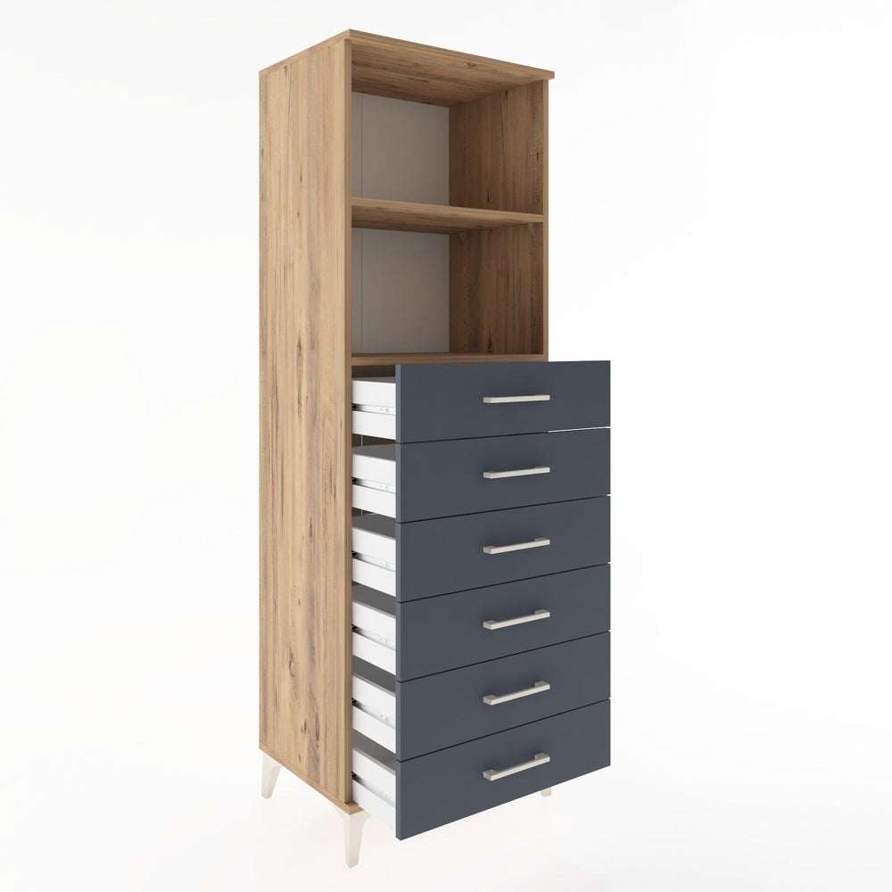 Woodntry Modular Cabinet Pine 60x44x170 cm with Drawers and Shelves CR34-3
