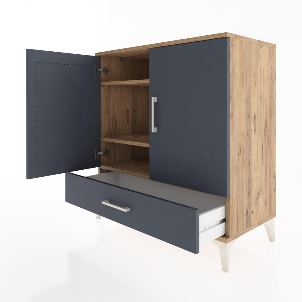 Woodntry Modüler Şifonyer Çam 88x44x84 cm Kapaklı ve Çekmeceli KC71-3