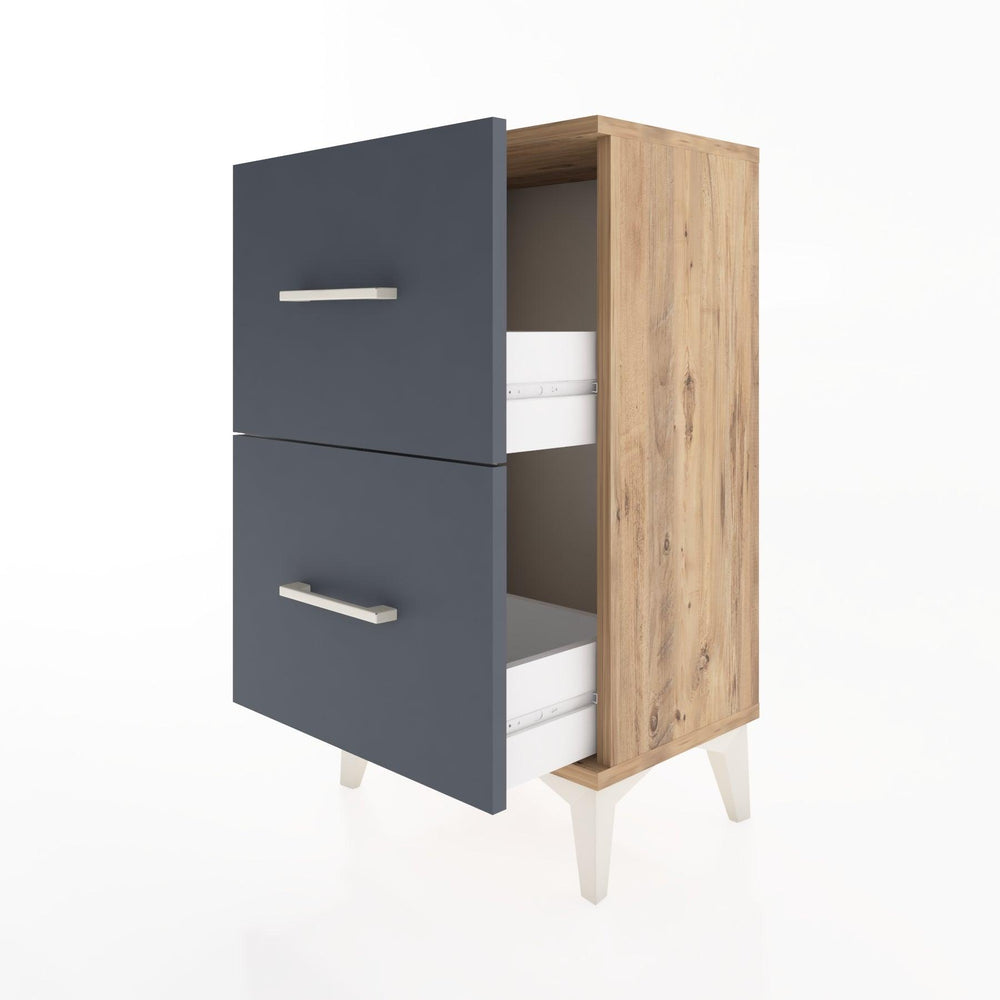Woodntry Modüler Komodin İki Çekmeceli 44x30x68 cm Çam - Woodntry