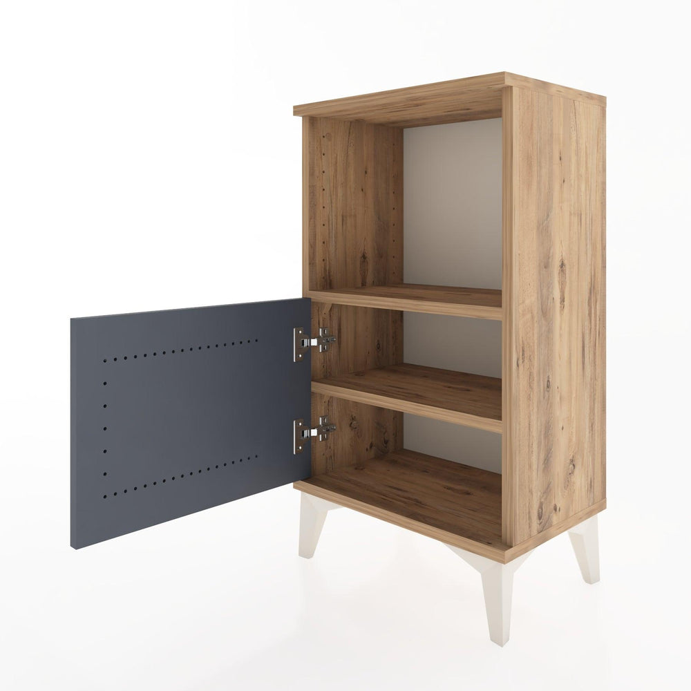 Woodntry Modüler Komodin Raf ve Tek Kapaklı V1 44x30x68 cm Çam - Woodntry