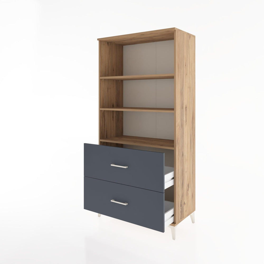 Woodntry Modüler Dolap Çam 88x44x170 cm Çekmeceli ve Raflı CR49-3