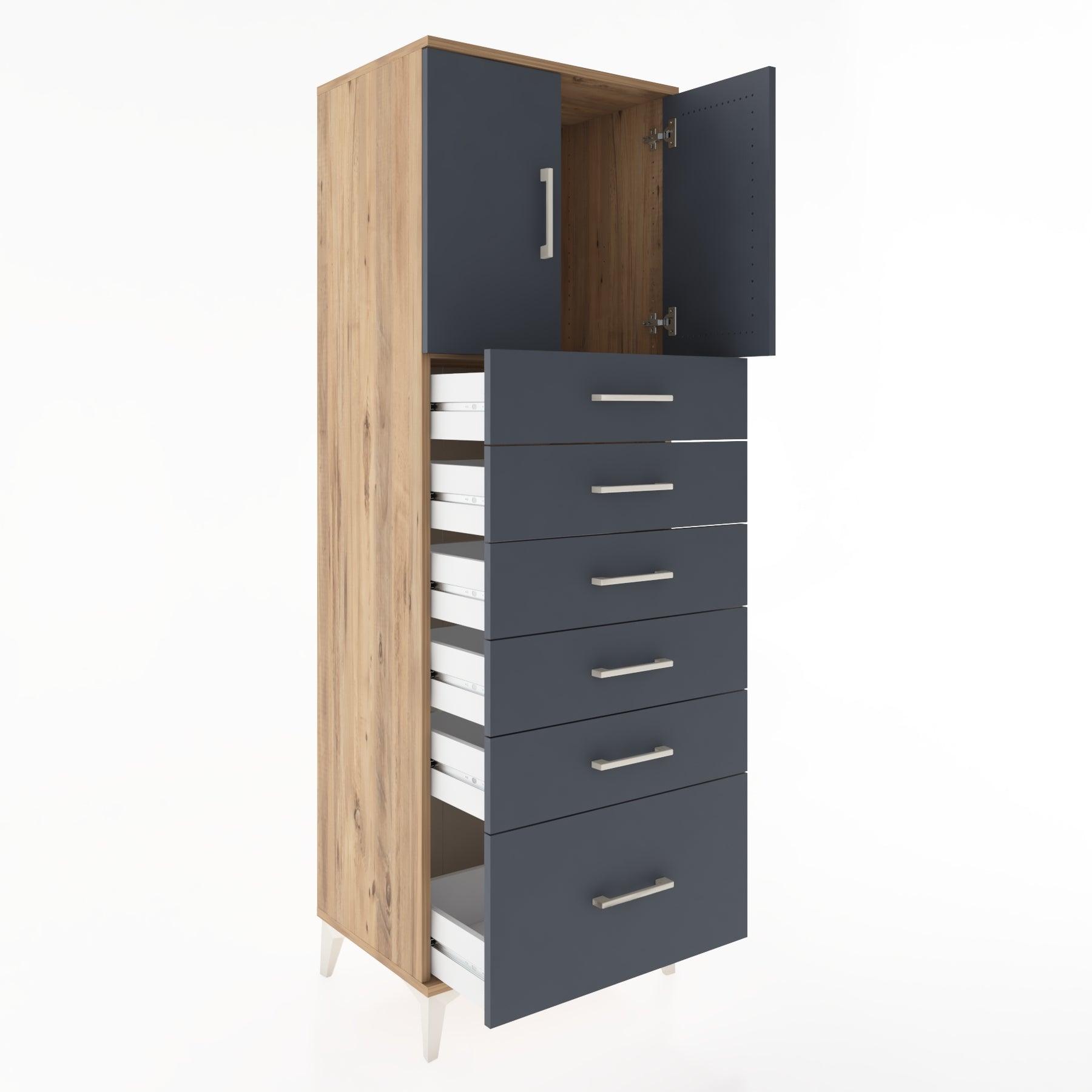Woodntry Modular Cabinet Pine 60x44x170 cm with Doors and Drawers KC11-3