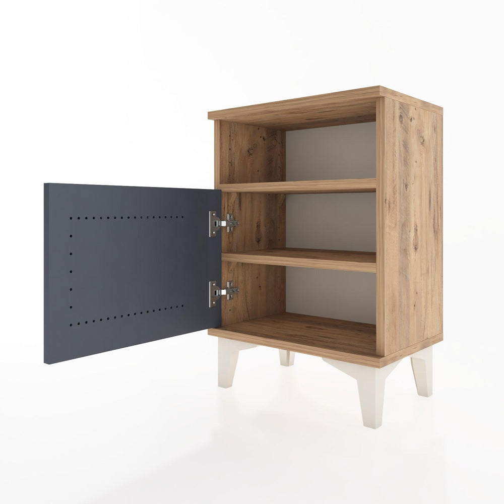 Woodntry Modüler Komodin Raf ve Tek Kapaklı 44x30x52 cm Çam - Woodntry