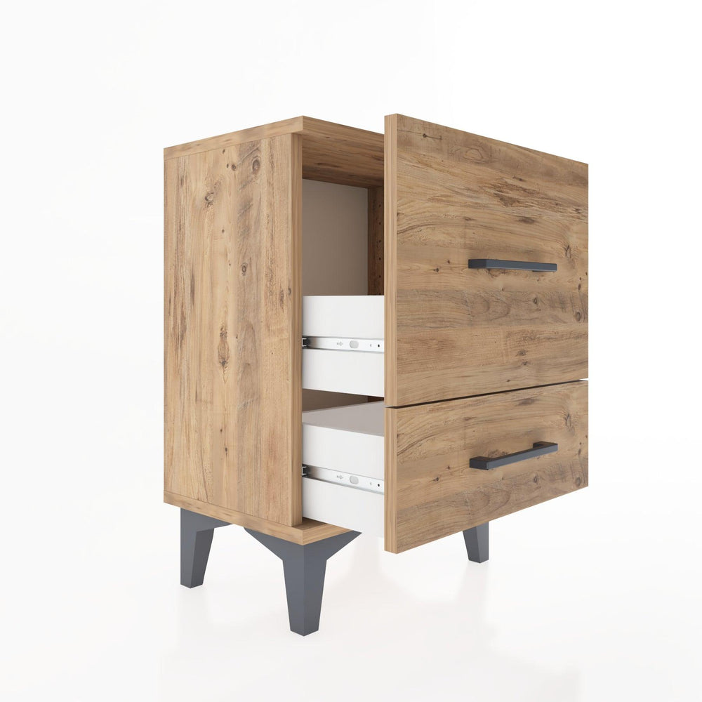 Woodntry Modüler Komodin Büyük ve Küçük Çekmece 44x30x52 cm Çam - Woodntry