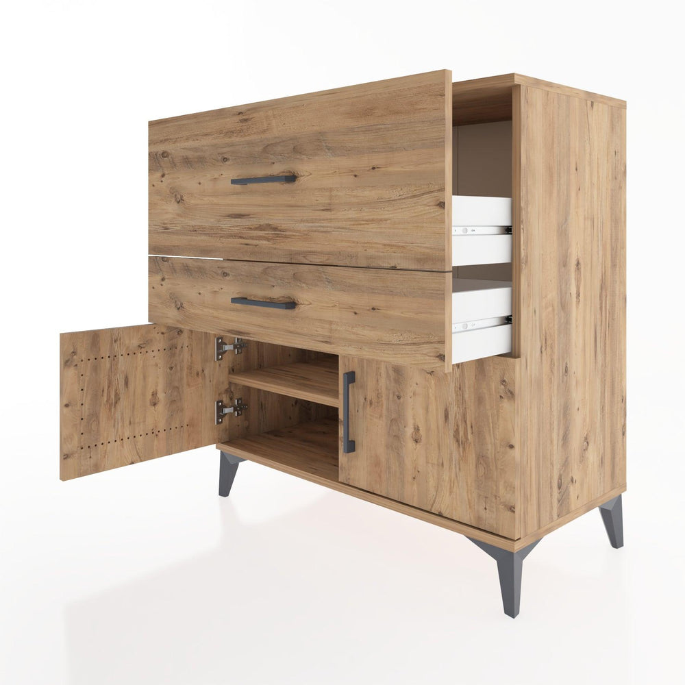 Woodntry Modular Dresser Pine 88x44x84 cm with Cover and Drawer KC105-3