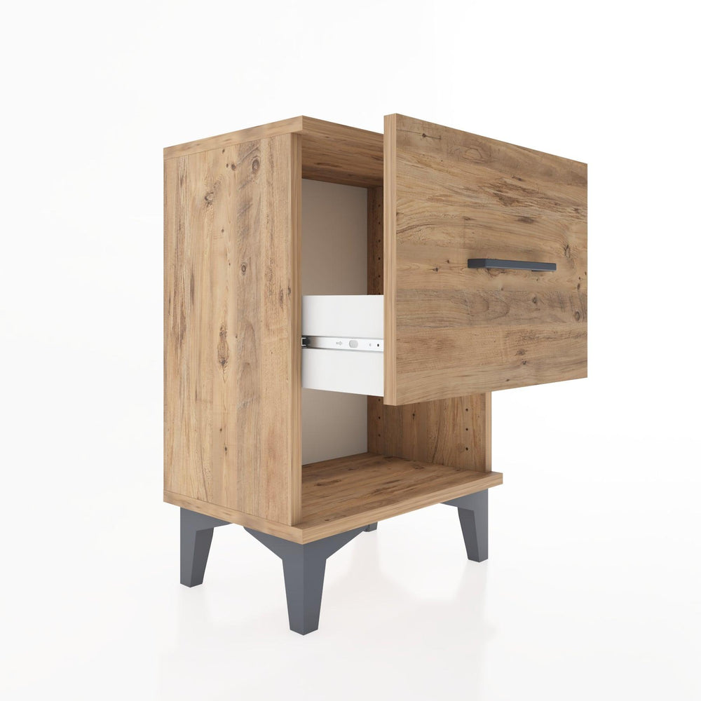 Woodntry Modüler Komodin Tek Çekmece ve Raflı 44x30x52 cm Çam - Woodntry