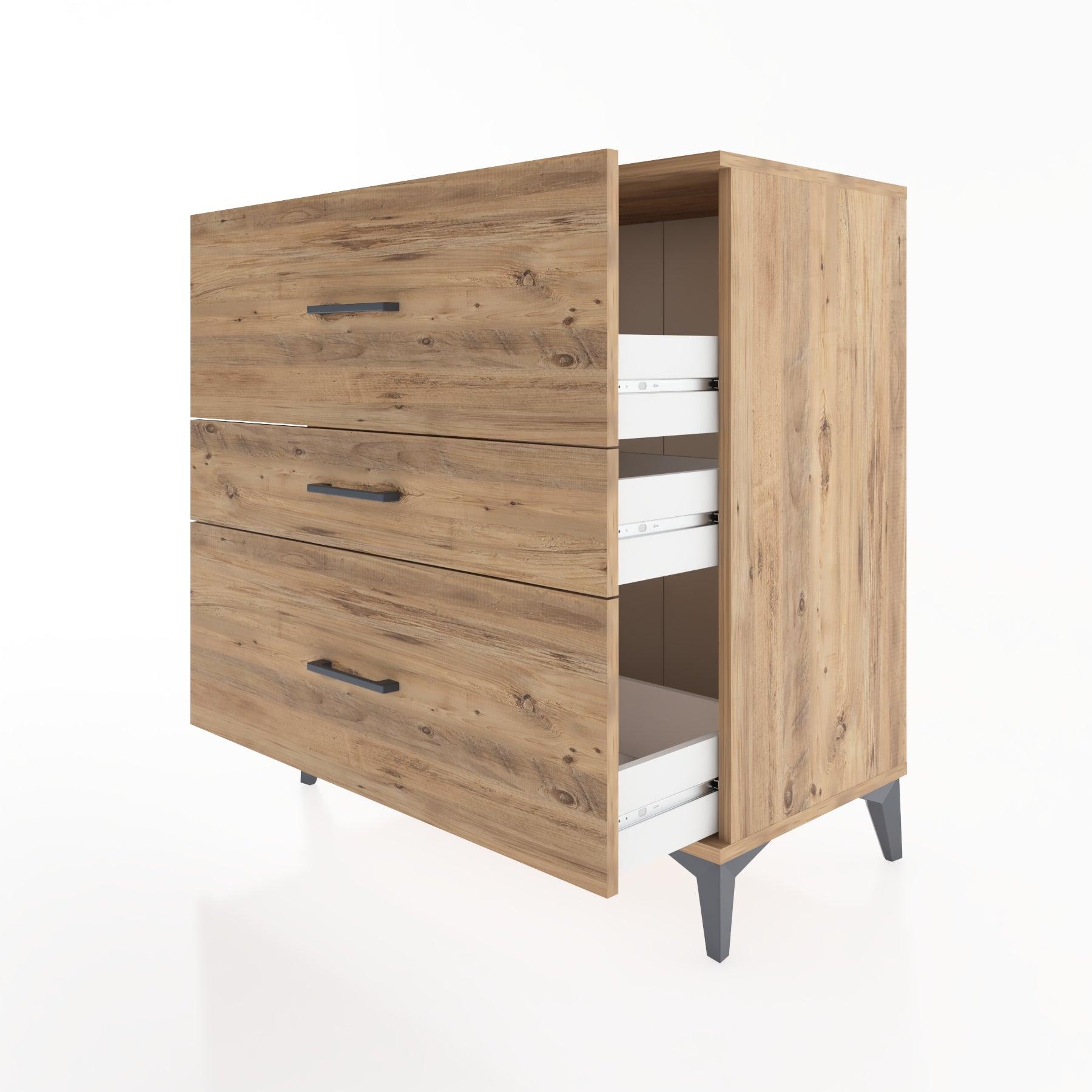 Woodntry Modüler Şifonyer Çam 88x44x84 cm Çekmeceli C1-3