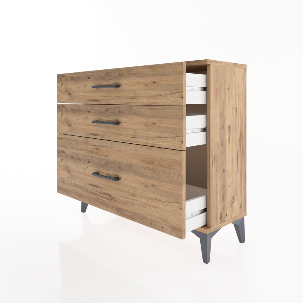 Woodntry Modüler Şifonyer Üç Çekmeceli V3 88x30x68 cm Çam - Woodntry
