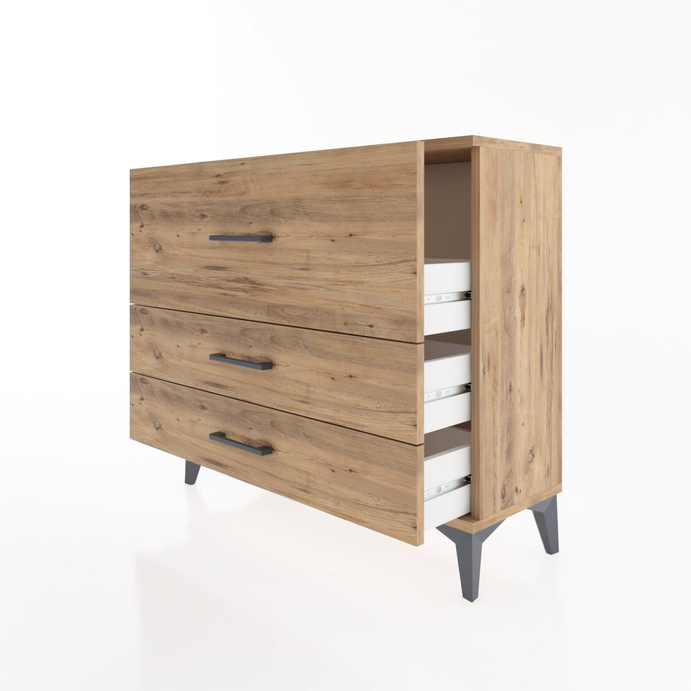 Woodntry Modüler Şifonyer Üç Çekmeceli V4 88x30x68 cm Çam - Woodntry