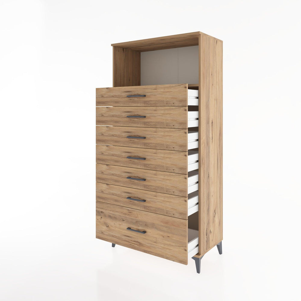 Woodntry Modüler Dolap Çam 88x44x170 cm Çekmeceli ve Raflı CR38-3