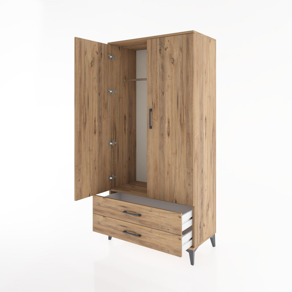 Woodntry Modular Cabinet Pine 88x44x170 cm with Doors and Drawers KC29-3
