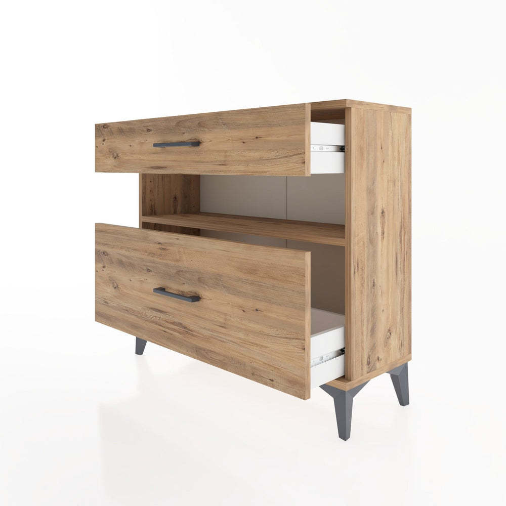 Woodntry Modüler Şifonyer İki Çekmeceli V9 88x30x68 cm Çam - Woodntry