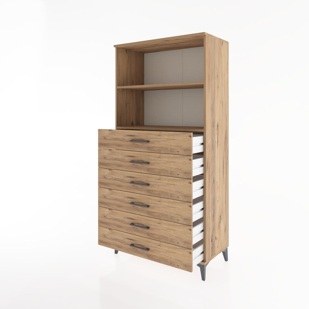 Woodntry Modular Cabinet Pine 88x44x170 cm with Drawers and Shelves CR34-3