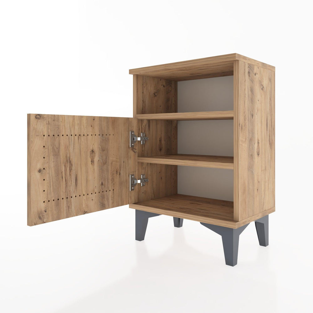 Woodntry Modüler Komodin Raf ve Tek Kapaklı 44x30x52 cm Çam - Woodntry