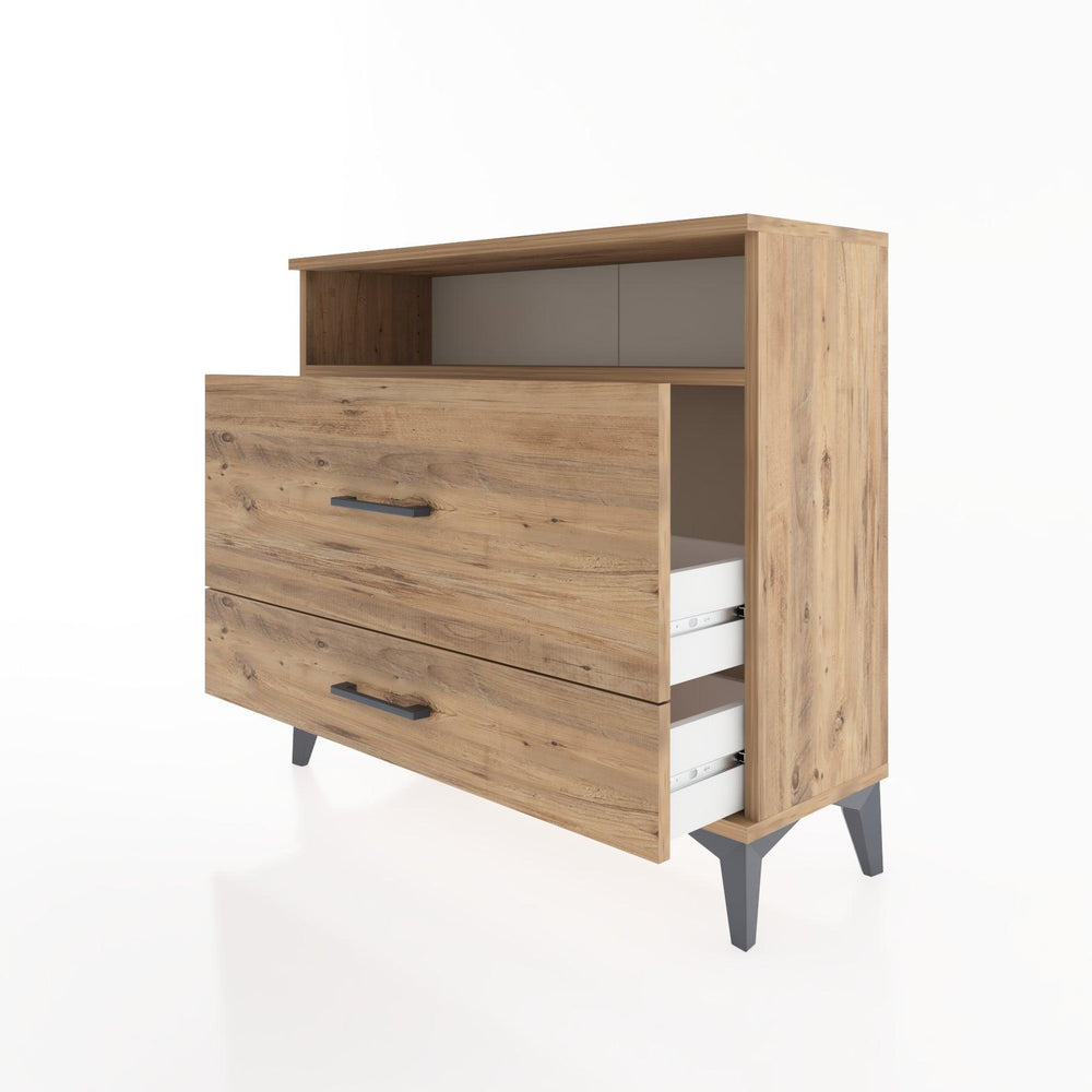 Woodntry Modüler Şifonyer İki Çekmeceli V7 88x30x68 cm Çam - Woodntry