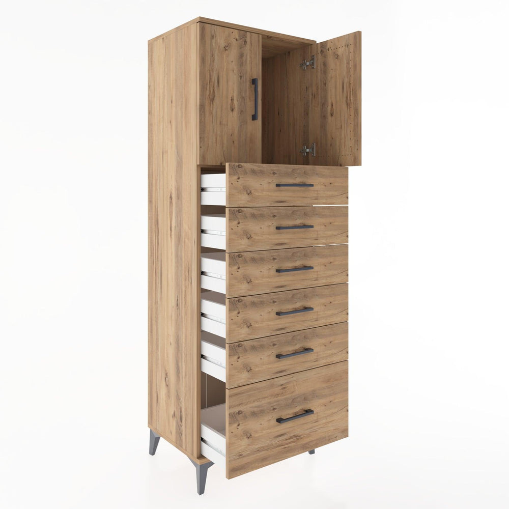Woodntry Modular Cabinet Pine 60x44x170 cm with Doors and Drawers KC11-3