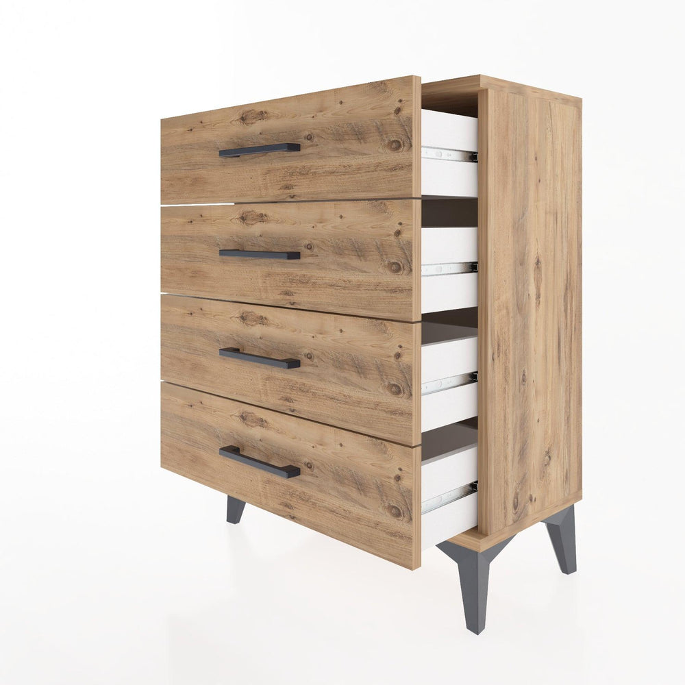 Woodntry Modüler Komodin Çam 60x30x68 cm Çekmeceli C1-3