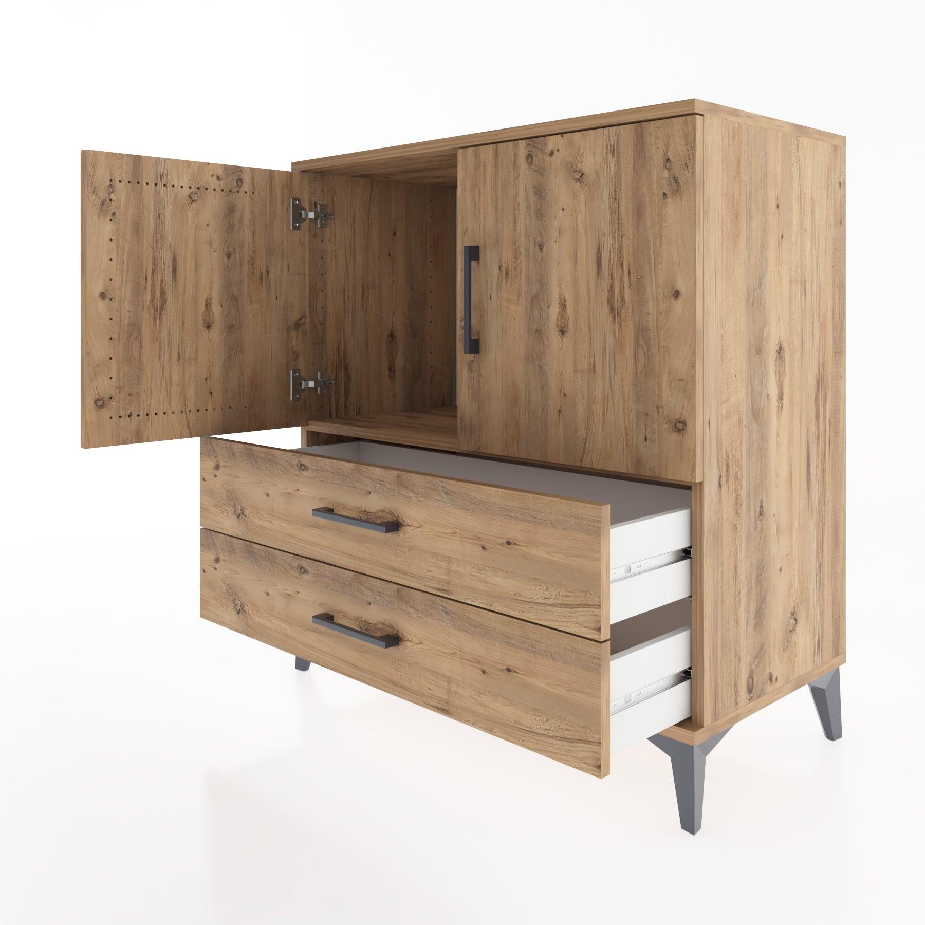 Woodntry Modular Dresser Pine 88x44x84 cm with Cover and Drawer KC24-3