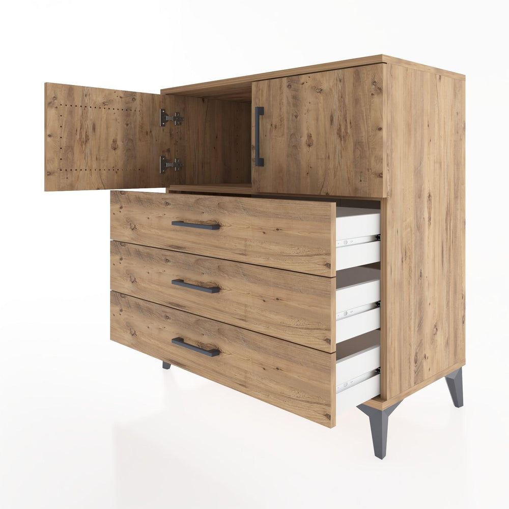 Woodntry Modular Dresser Pine 88x44x84 cm with Cover and Drawer KC98-3