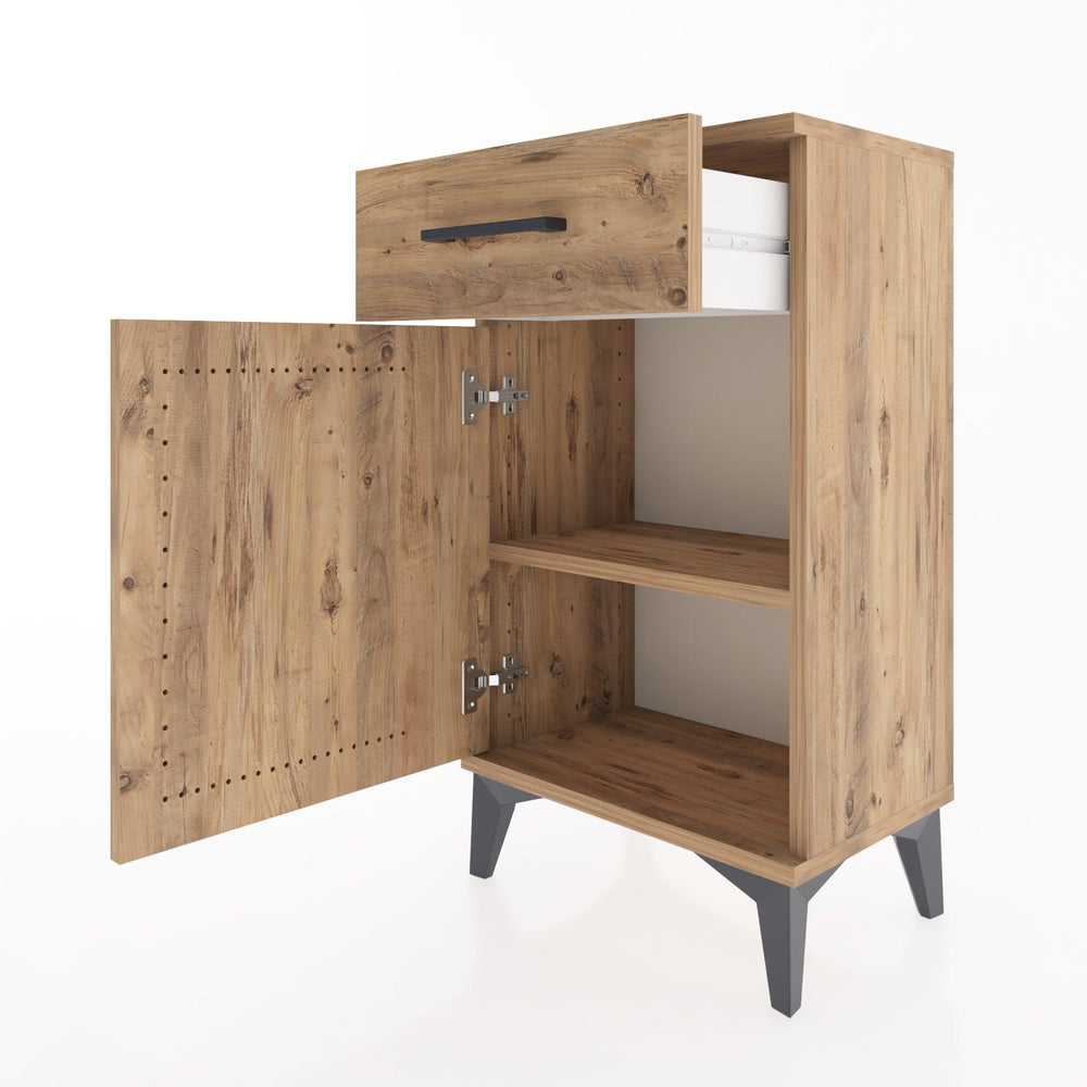 Woodntry Modüler Komodin Çekmece ve Kapaklı V4 44x30x68 cm Çam - Woodntry