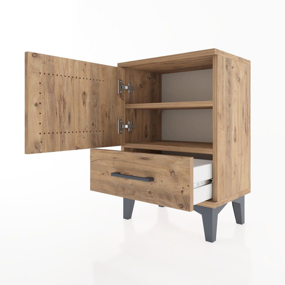 Woodntry Modüler Komodin Kapak ve Çekmeceli 44x30x52 cm Çam - Woodntry