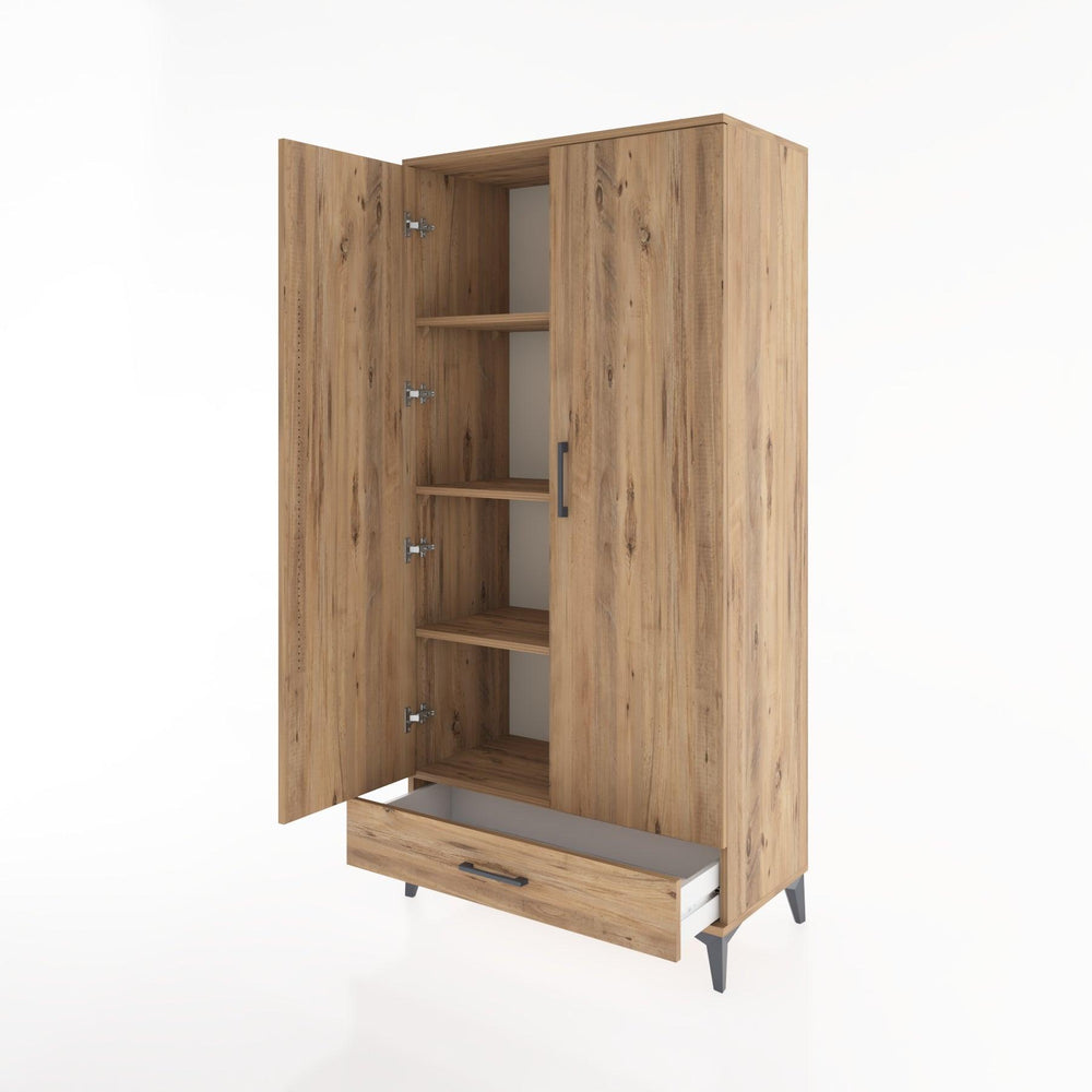 Woodntry Modular Cabinet Pine 88x44x170 cm with Doors and Drawers KC8-3
