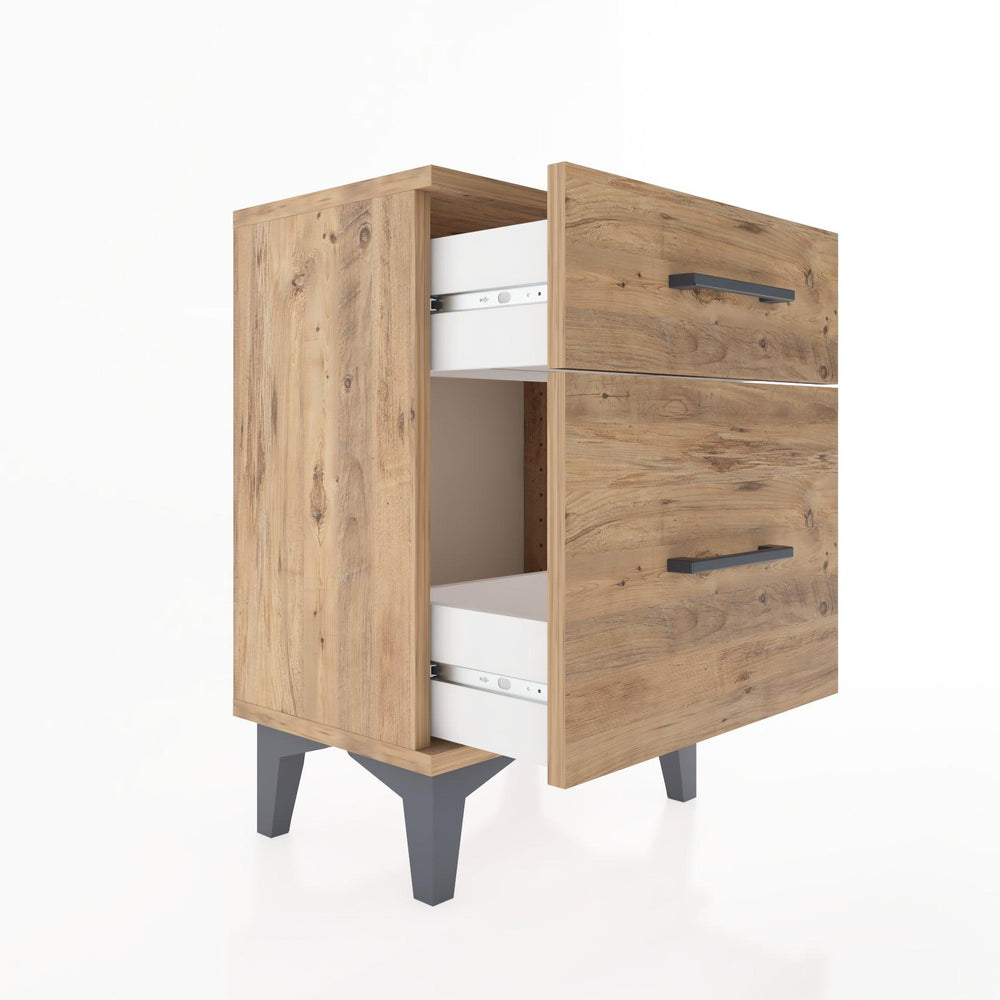 Woodntry Modüler Komodin Küçük ve Büyük Çekmece 44x30x52 cm Çam - Woodntry