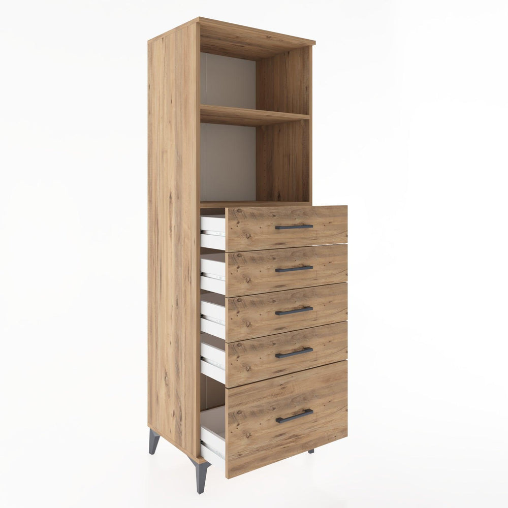 Woodntry Modular Cabinet Pine 60x44x170 cm with Drawers and Shelves CR40-3