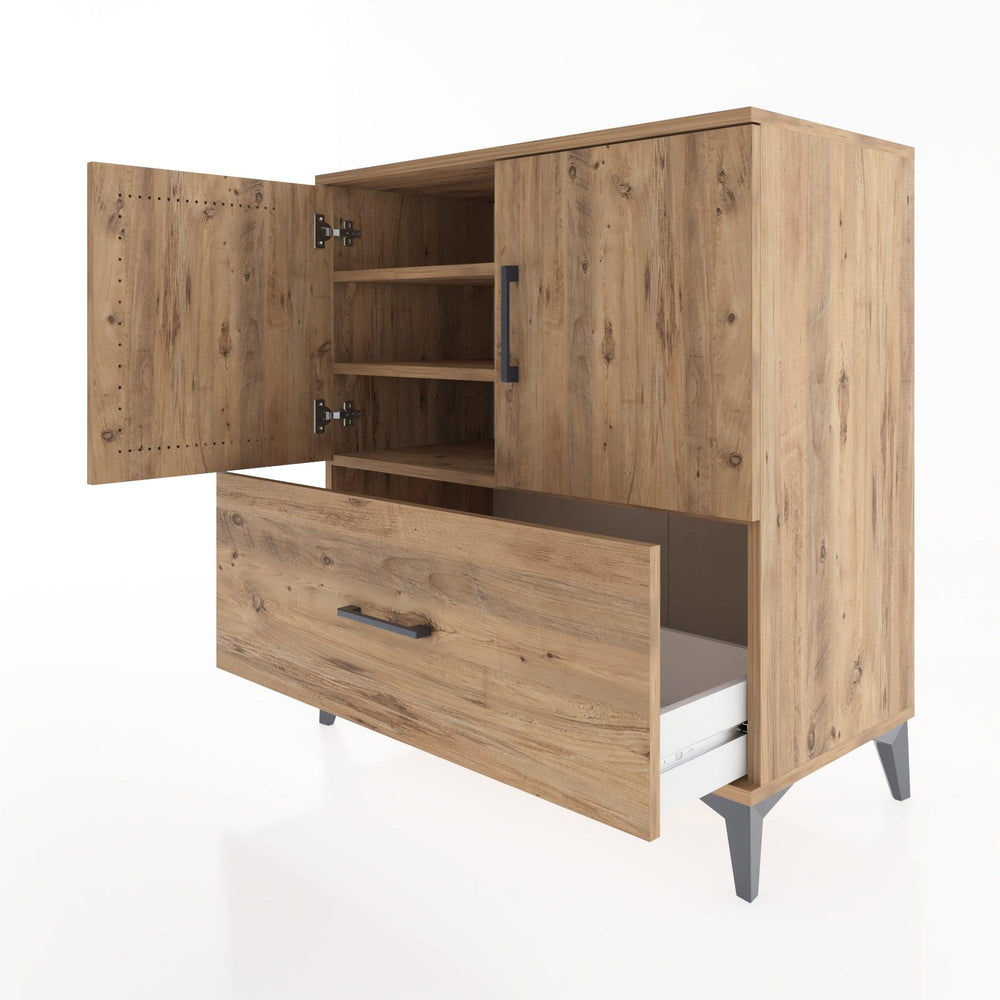 Woodntry Modular Dresser Pine 88x44x84 cm with Cover and Drawer KC46-3