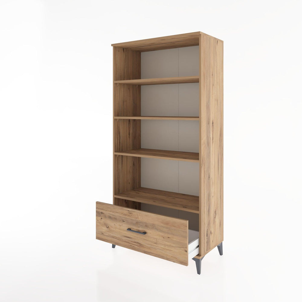 Woodntry Modüler Dolap Çam 88x44x170 cm Çekmeceli ve Raflı CR44-3