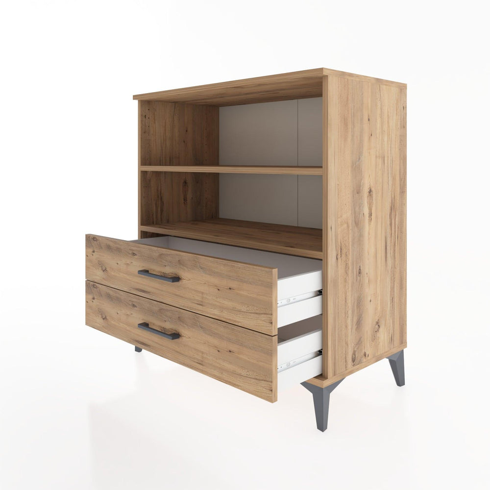 Woodntry Modüler Şifonyer Çam 88x44x84 cm Çekmeceli ve Raflı CR16-3