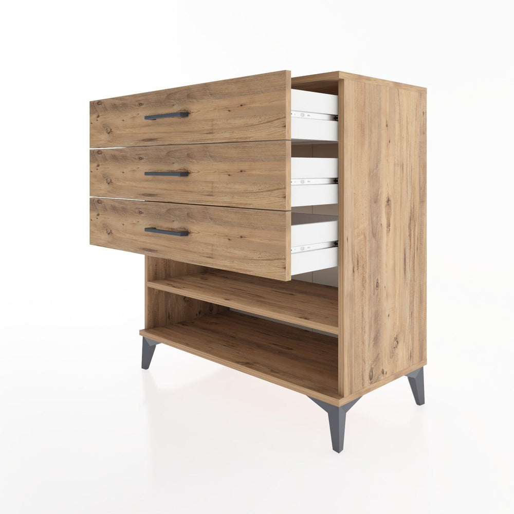 Woodntry Modular Dresser Pine 88x44x84 cm with Drawers and Shelves CR12-3