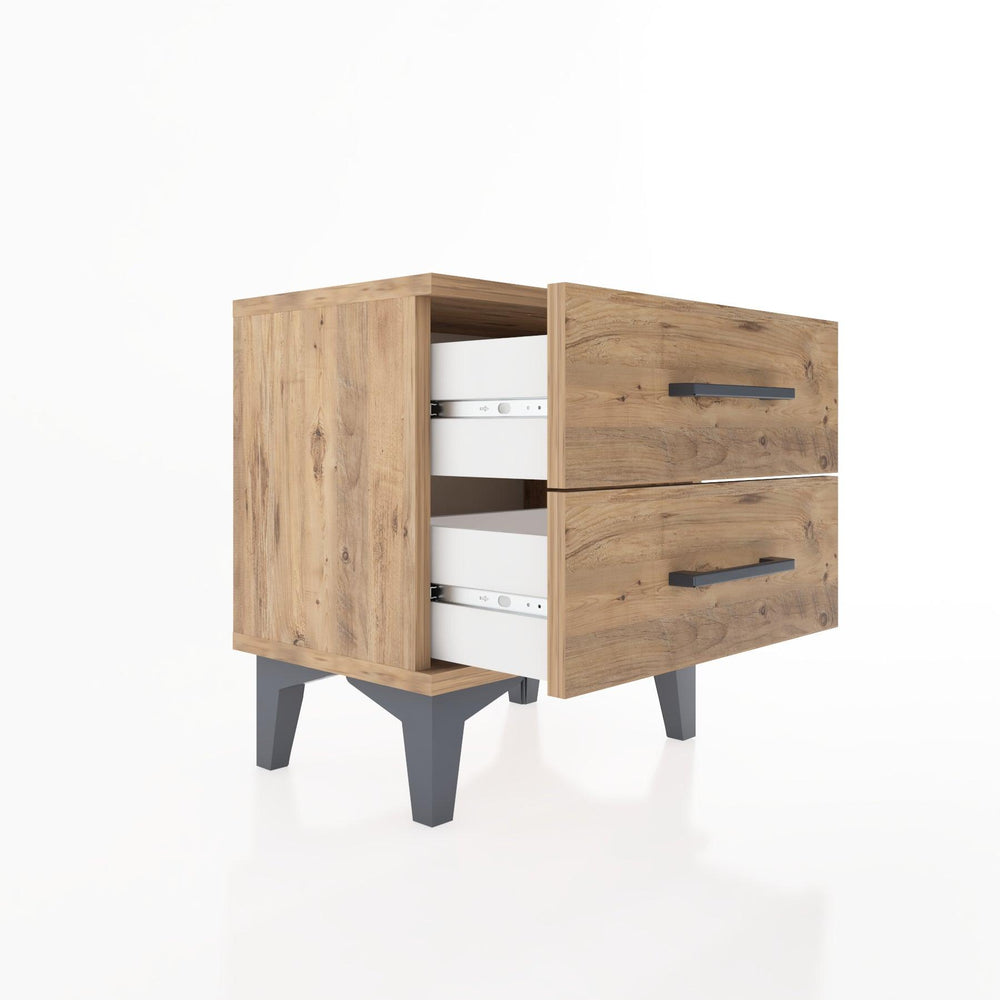 Woodntry Modüler Komodin İki Çekmeceli 44x30x36 cm Çam - Woodntry