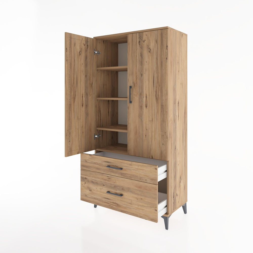 Woodntry Modular Cabinet Pine 88x44x170 cm with Doors and Drawers KC15-3