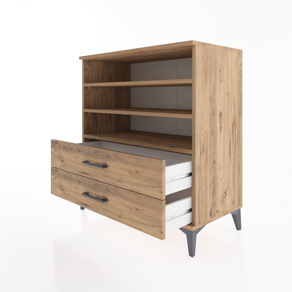 Woodntry Modüler Şifonyer Çam 88x44x84 cm Çekmeceli ve Raflı CR15-3