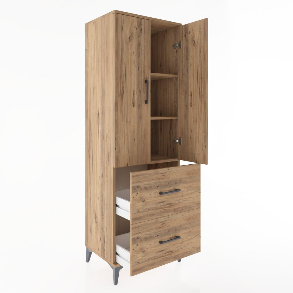 Woodntry Modular Cabinet Pine 60x44x170 cm with Doors and Drawers KC21-3