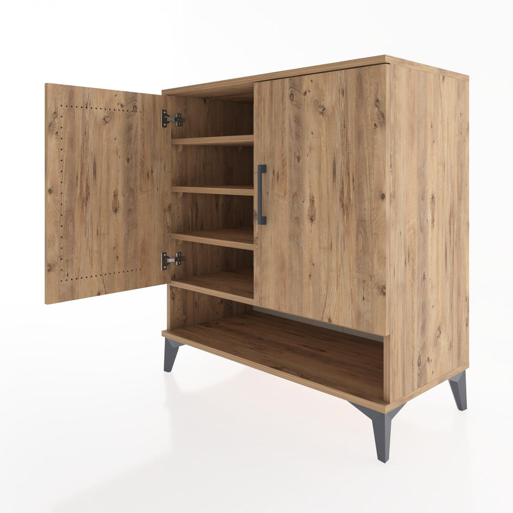 Woodntry Modüler Şifonyer Çam 88x44x84 cm Kapaklı ve Raflı KR74-3