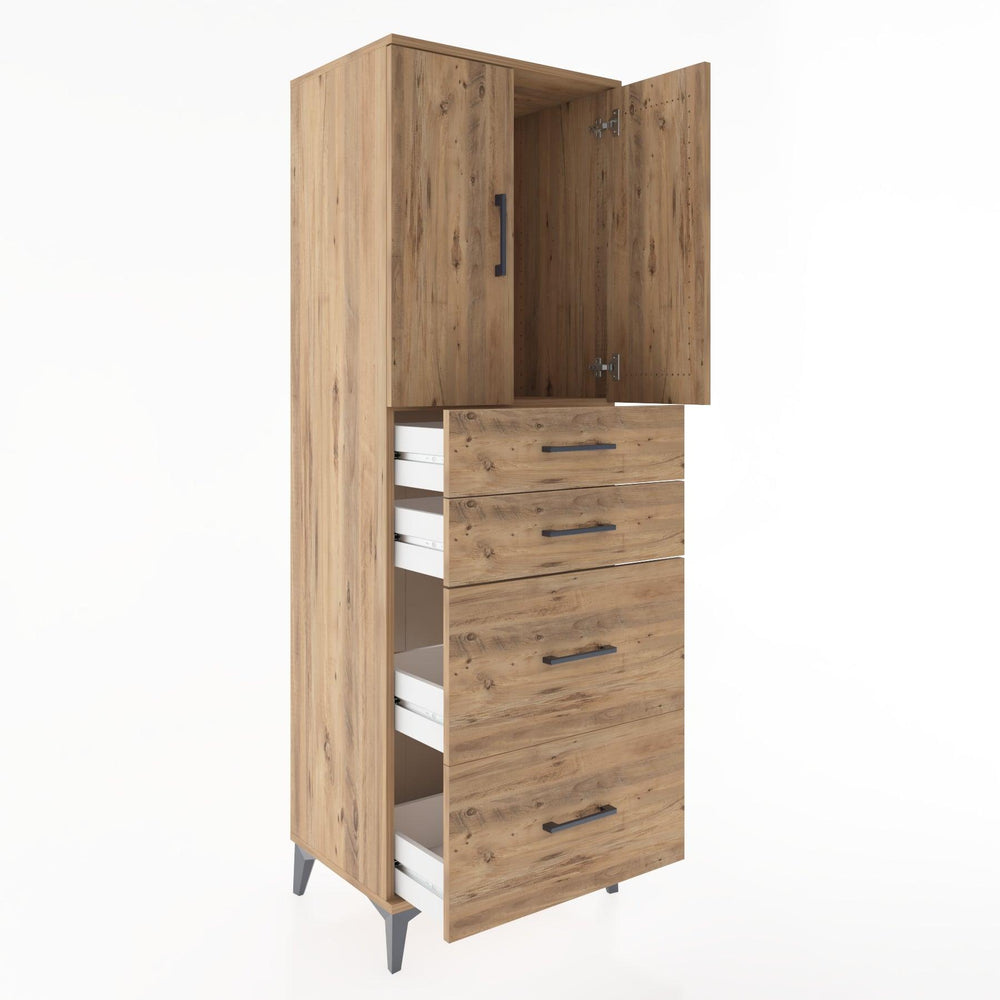 Woodntry Modular Cabinet Pine 60x44x170 cm with Doors and Drawers KC19-3