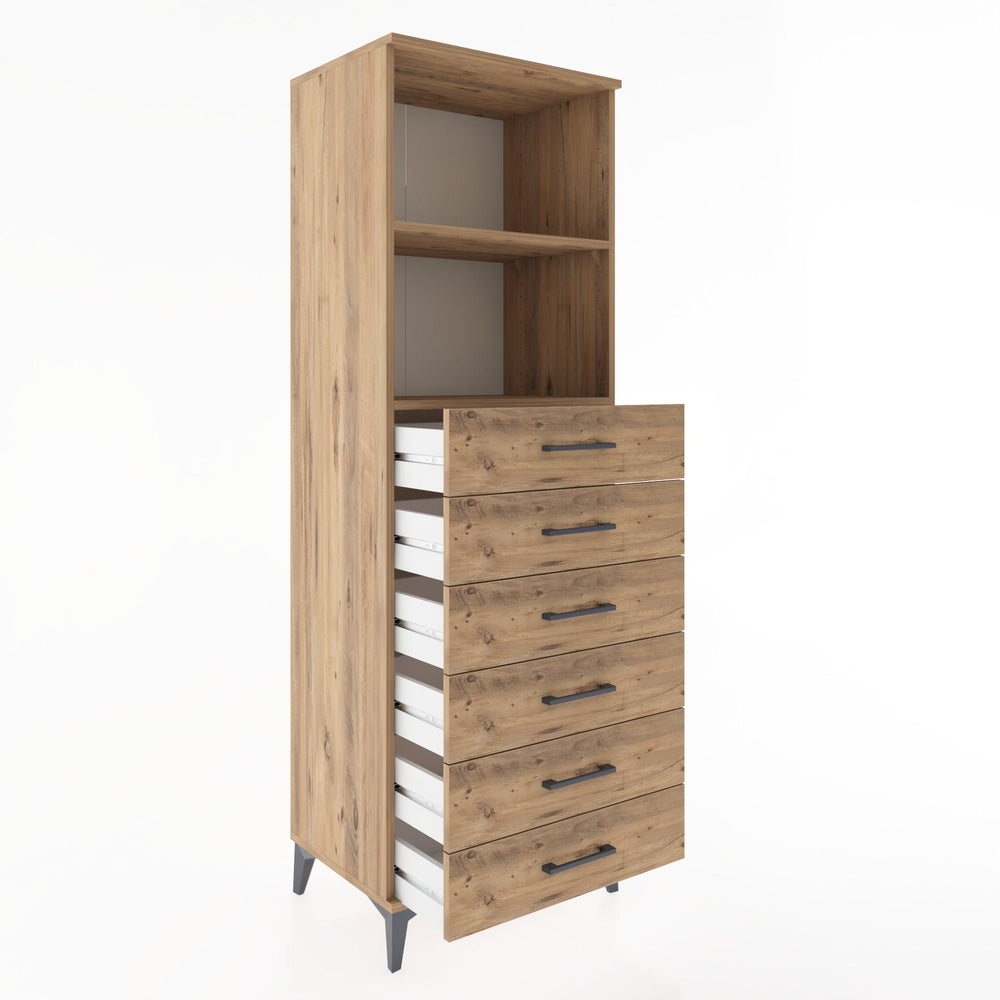 Woodntry Modular Cabinet Pine 60x44x170 cm with Drawers and Shelves CR34-3