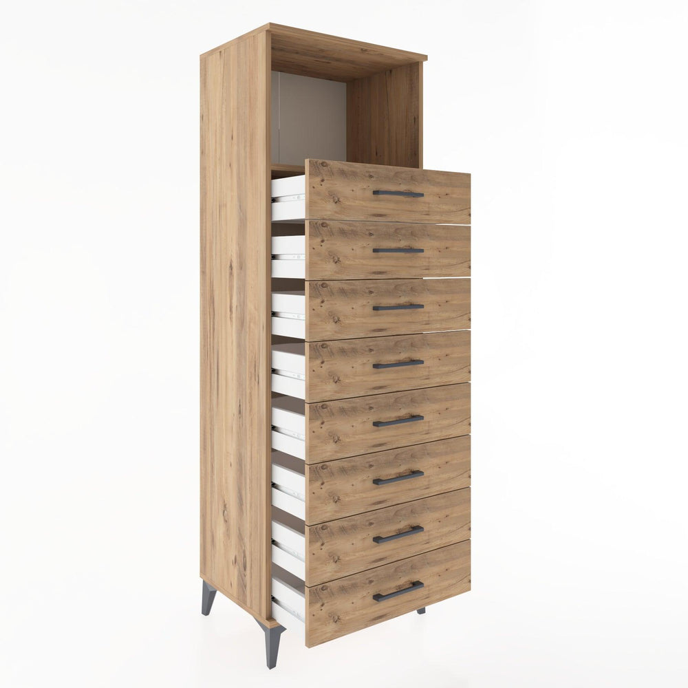 Woodntry Modüler Dolap Çam 60x44x170 cm Çekmeceli ve Raflı CR32-3