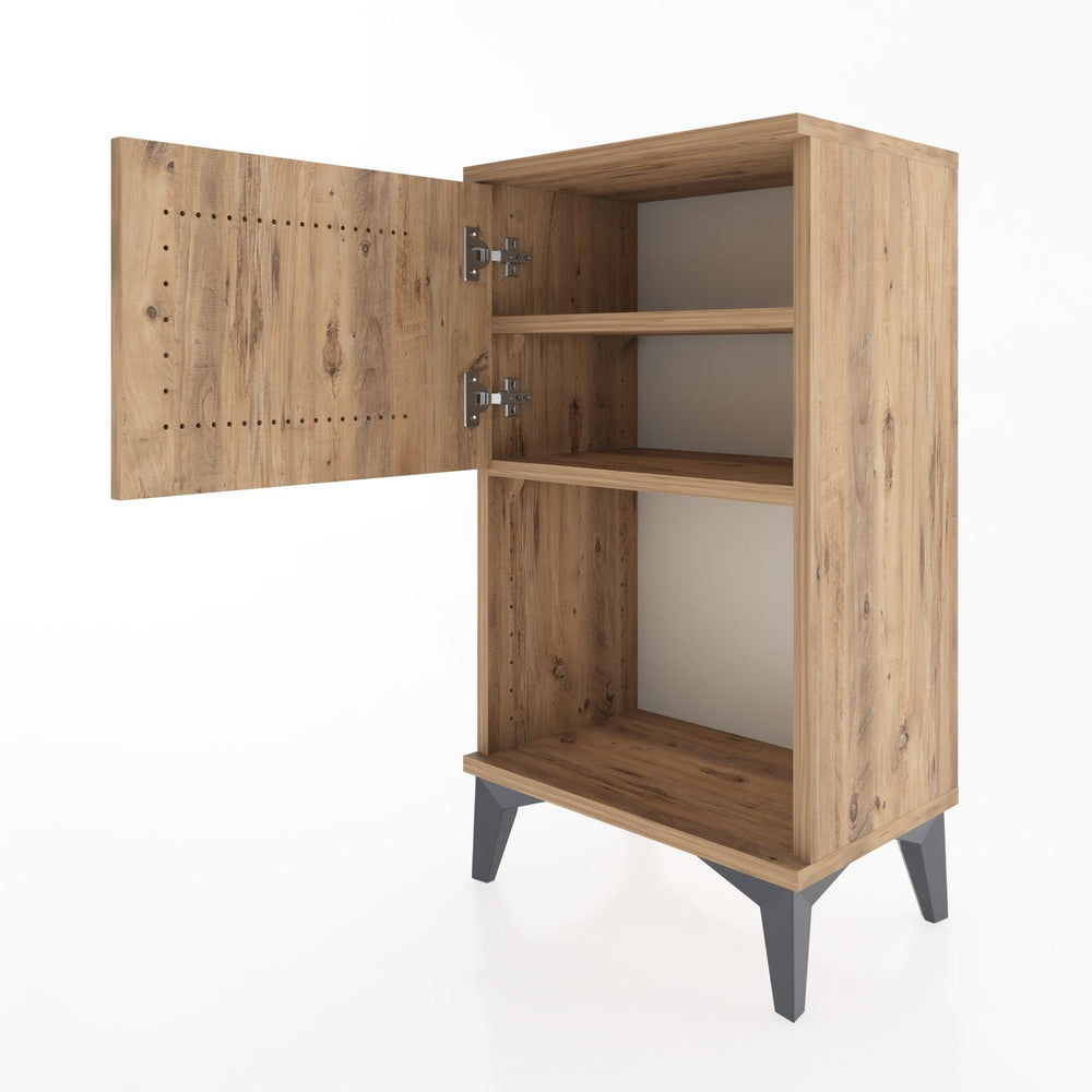 Woodntry Modüler Komodin Raf ve Tek Kapaklı V2 44x30x68 cm Çam - Woodntry