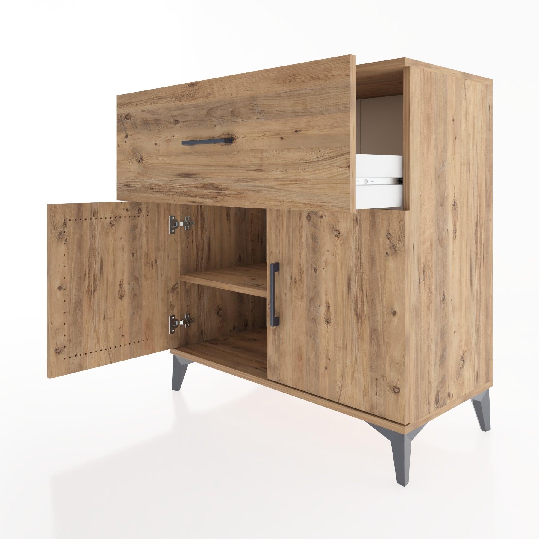 Woodntry Modular Dresser Pine 88x44x84 cm with Cover and Drawer KC50-3