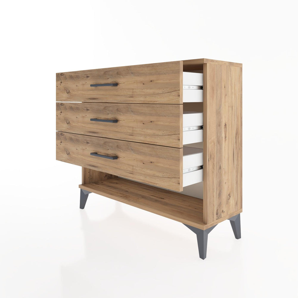 Woodntry Modüler Şifonyer Üç Çekmeceli V1 88x30x68 cm Çam - Woodntry