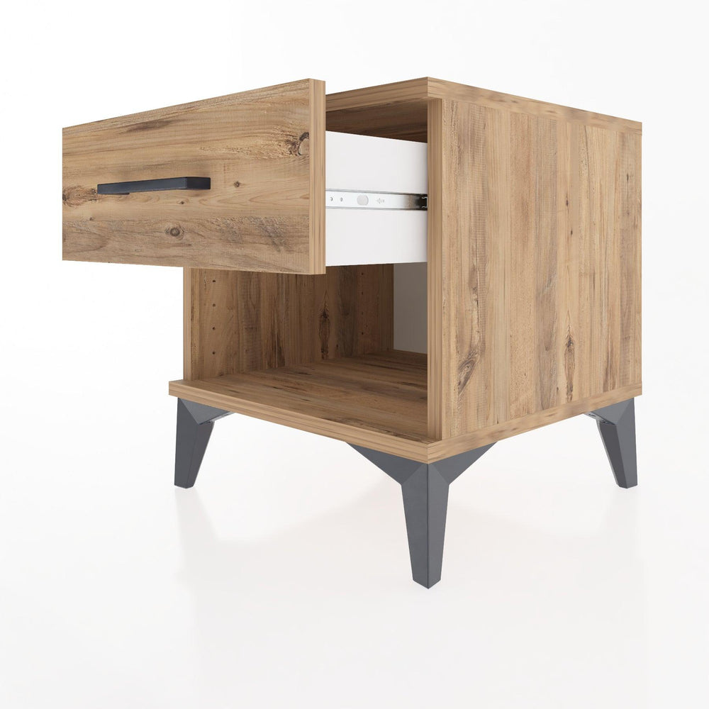 Woodntry Modular Nightstand Pine 44x44x36 cm with Drawers and Shelves CR1-3