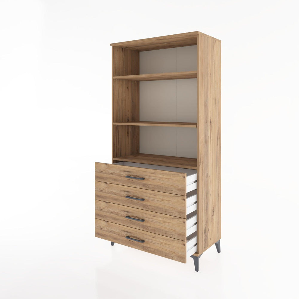 Woodntry Modular Cabinet Pine 88x44x170 cm with Drawers and Shelves CR36-3